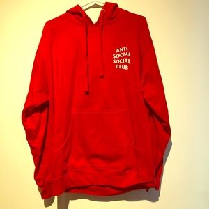 Anti Social Social Club Red Hoodie Sweater